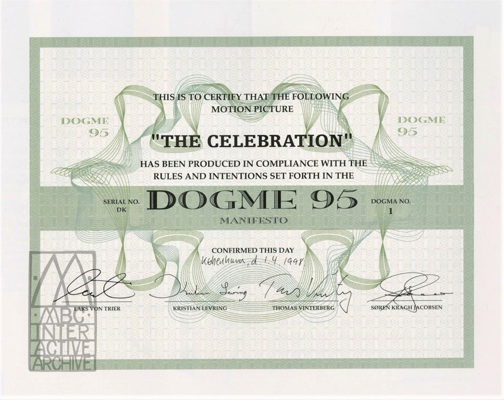 136k-1 Dogme 1, Festen - The Celebration, Thomas Vinterberg, Denmark, 1998. Fcpb Autographed by Thomas Vinterberg